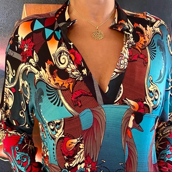 🇧🇷ADRIANA BARRA DESIGNER  100% VISCOSE BLOUSE - Picture 5 of 16